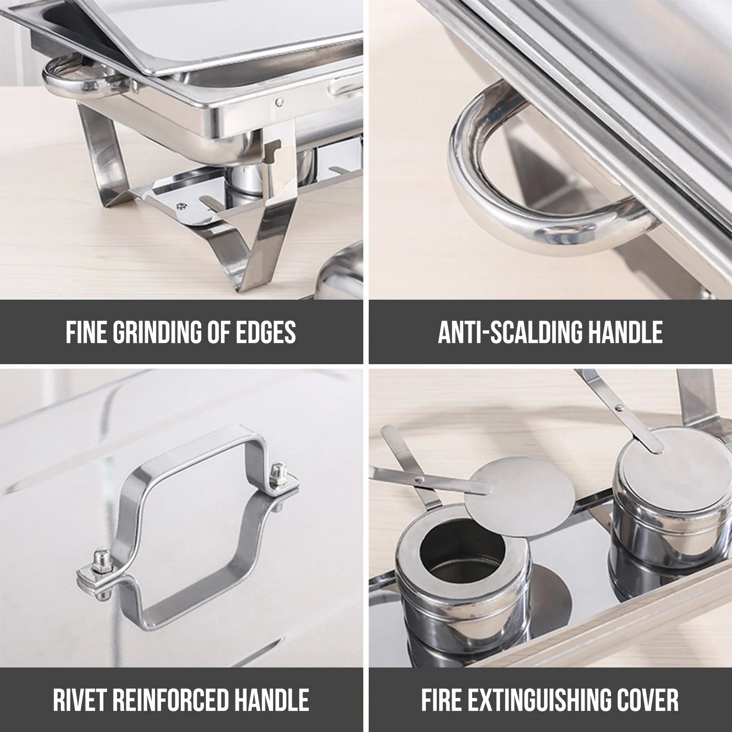 Chafing Dish Buffet Set 8QT Electric Stainless Steel 2/4/6Pack Full Size Pans Food Warmer Chafing