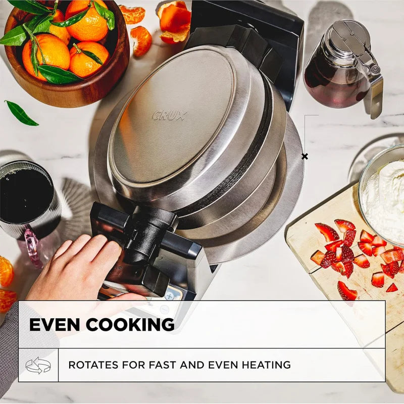 Rotating Belgian Waffle Maker with Deep Nonstick PFOA Free Plates, Digital Keto Iron with LCD