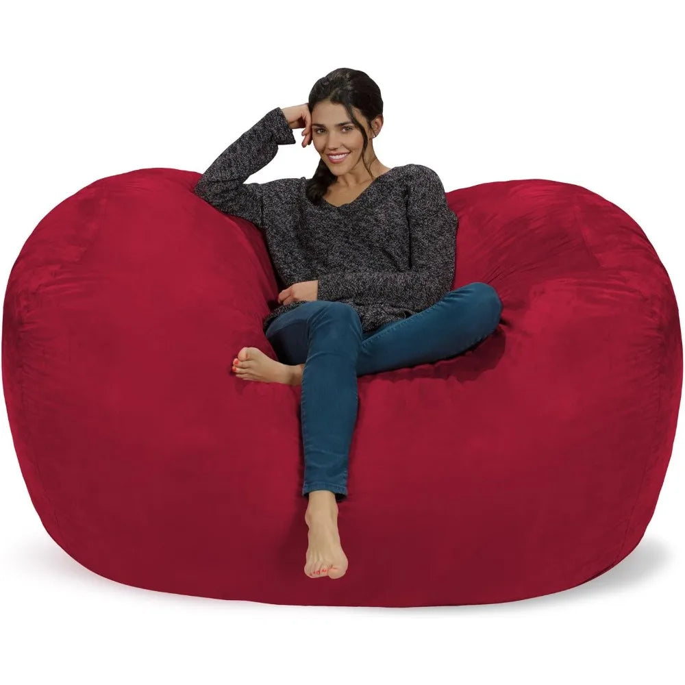 Chill Sack Bean Bag Chair Cinnabar: Huge 6' Memory Foam Furniture Bag and Large Lounger