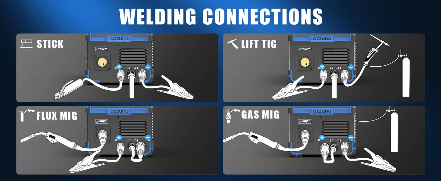 200A MIG Welder,110V/220V Dual Voltage/Gas Gasless/MIG Welding 4 in 1 Flux MIG/Solid Wire/Lift