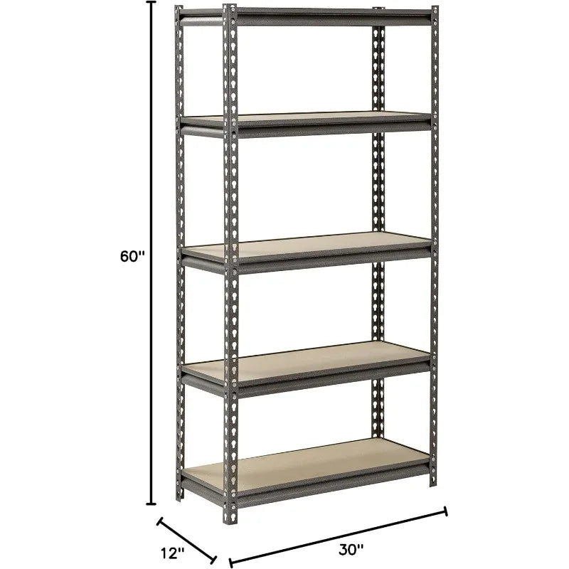 Muscle Rack Silver Vein Steel Storage Rack 5 Adjustable Shelves, 4000 lb. Capacity, 60" x 30" x 12"