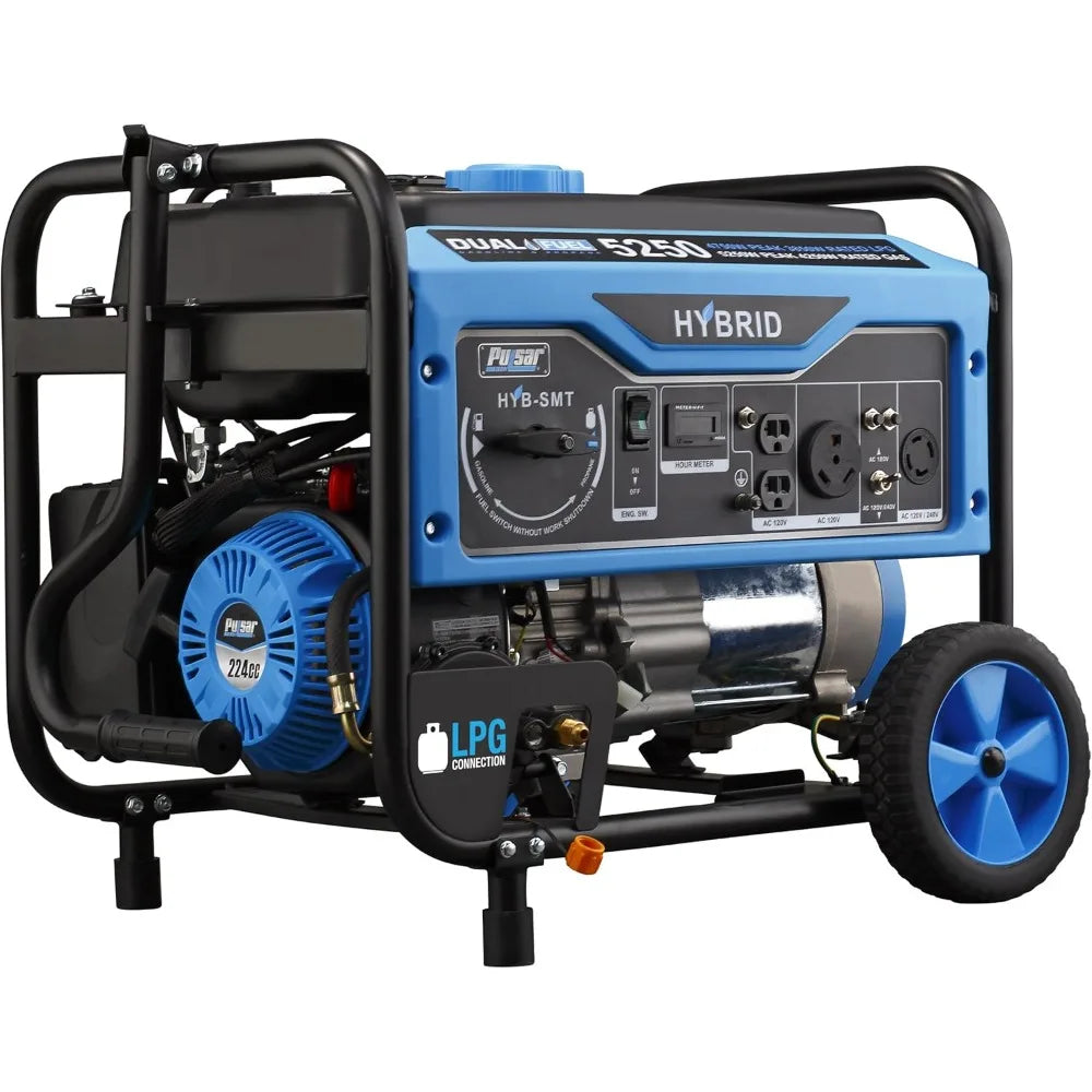 Pulsar Hybrid 5,250W Dual Fuel Portable Generator with Switch and Go Technology, PG5250B