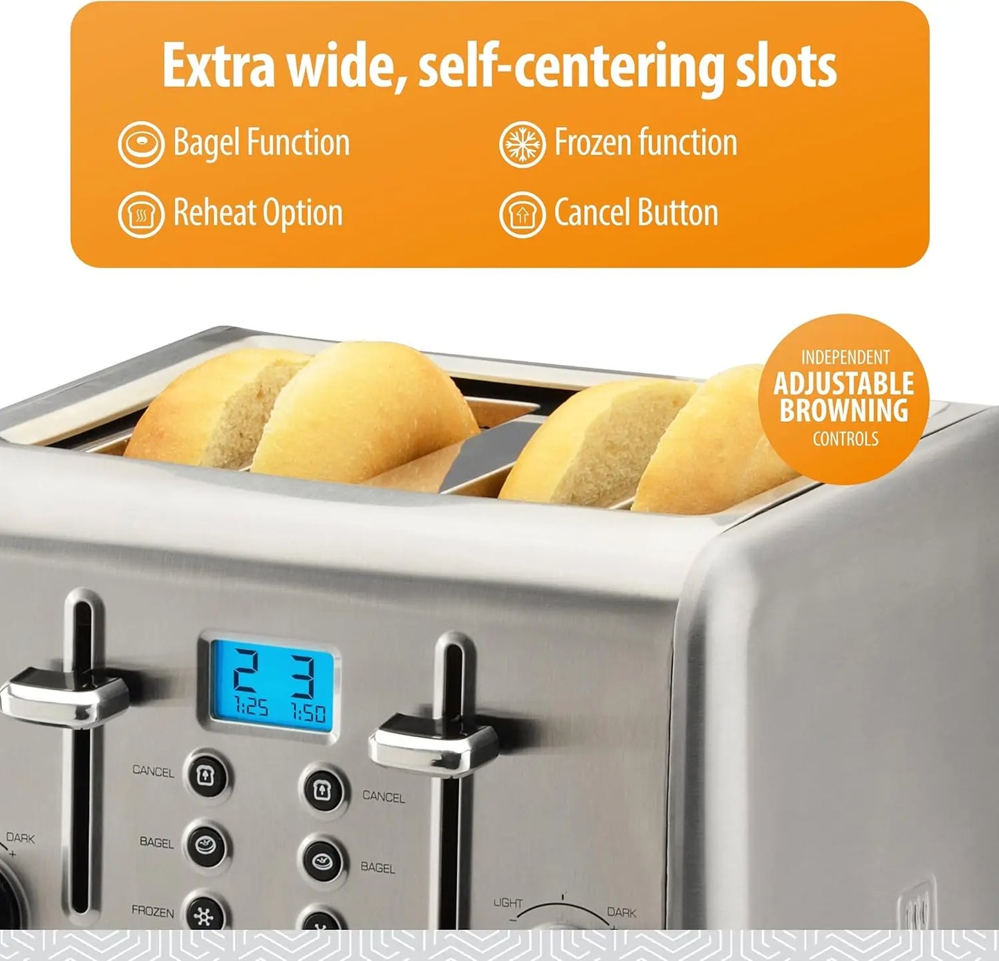 TOASTMASTER 4-Slice Digital Stainless Steel Toaster