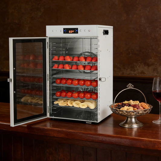 Stainless Steel Fruit Dryer+800W Power, Food Dehydrator+18 Grids, Fruit Dryer Machine+30-90°C Temp