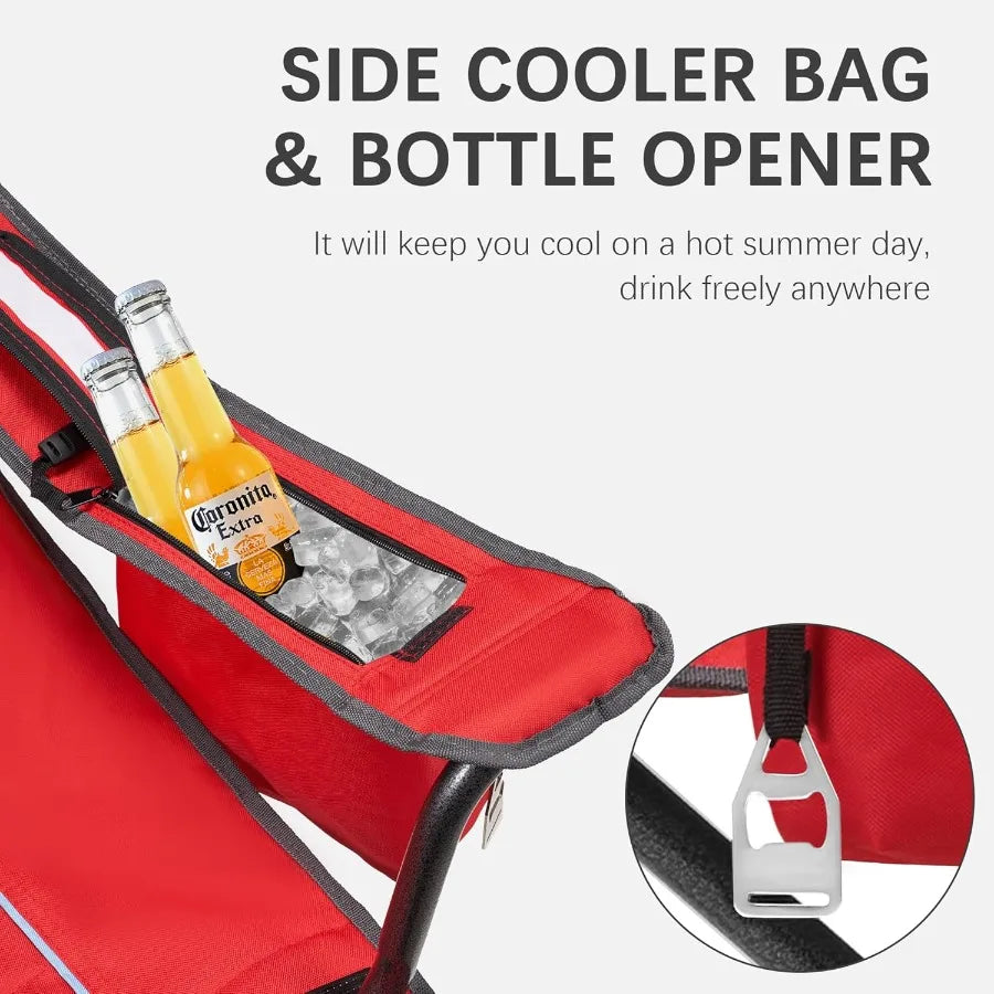 Oversized Folding Camping Chair for Adults 450lbs Support Heavy Duty Portable Lawn Chairs