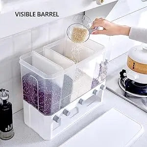 5-Grid Dry Food Dispenser Airtight Dry Food Storage Containers Cereal Dispenser Sealed Container