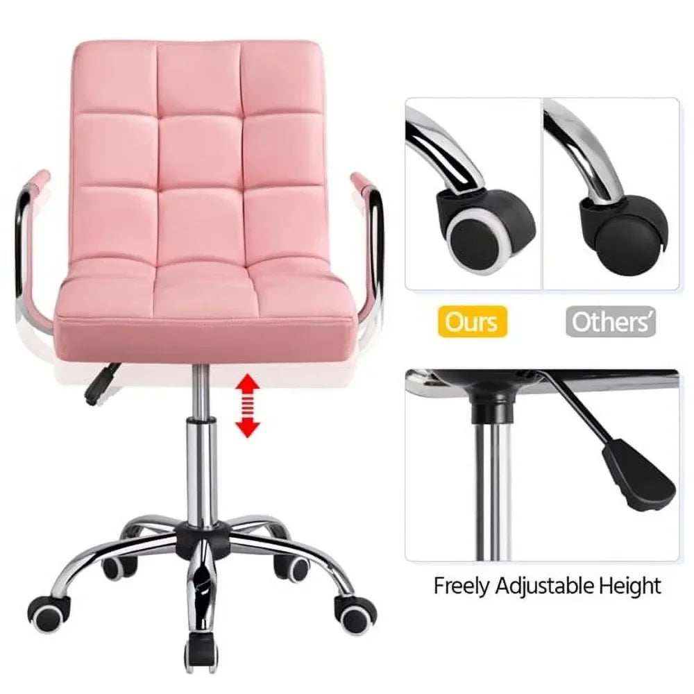 Office Chair, Modern Adjustable Faux Leather Swivel Offices Chairs with Wheels, Office Chair