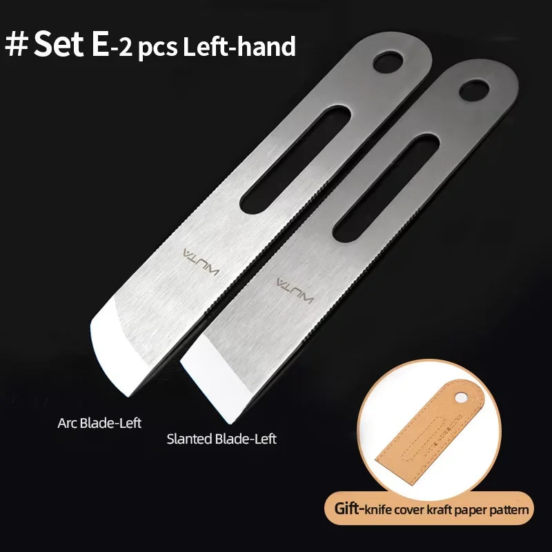 WUTA Design Professional Leather Thinning Knife Skiving, Round/Flat/Slanted Blade,Right/Left Handed