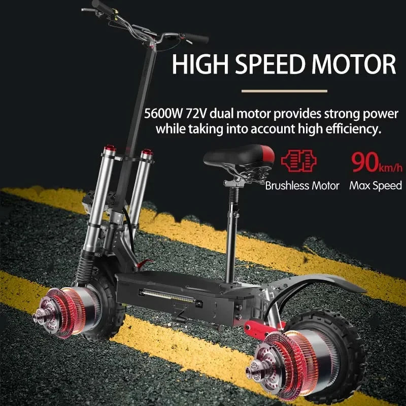 OFF Road Electric Scooter 1200W-6000W Starong Dual Motor Scooter,85KM/H Top Speed