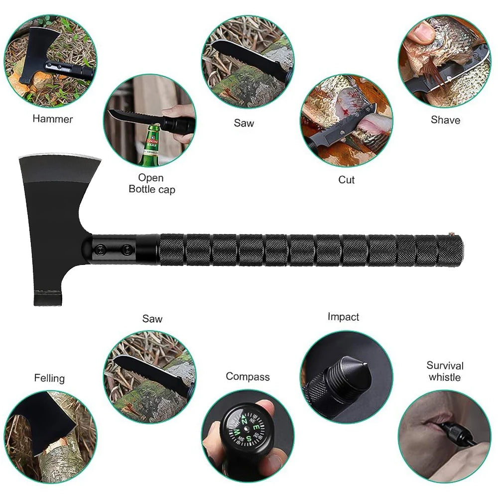 Multi-function Survival Axe Portable Foldable Tactical Tomahawk Outdoor Camping