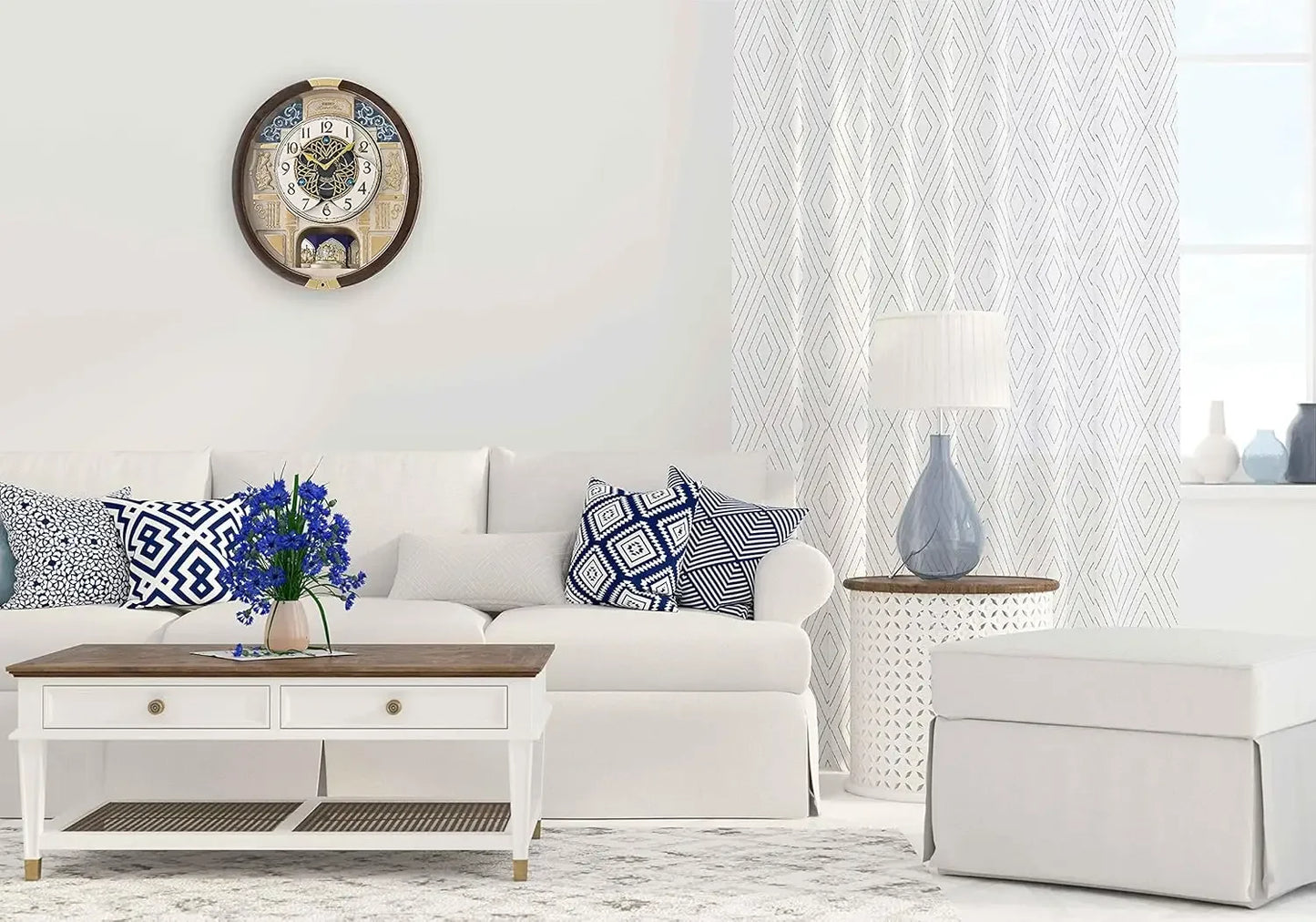 Melodies in Motion Wall Clock, Golden Trellis