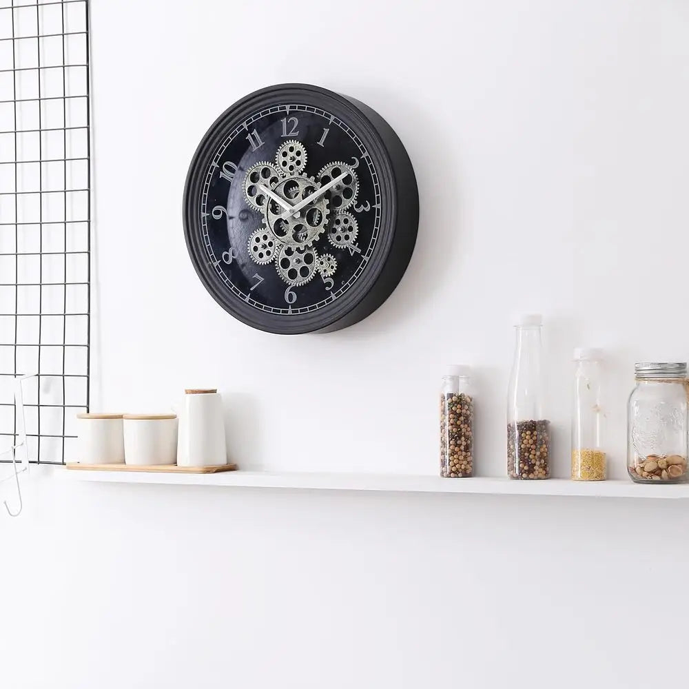 Vintage 15 Steampunk Metal Gear Wall Clock - Rustic Industrial Style