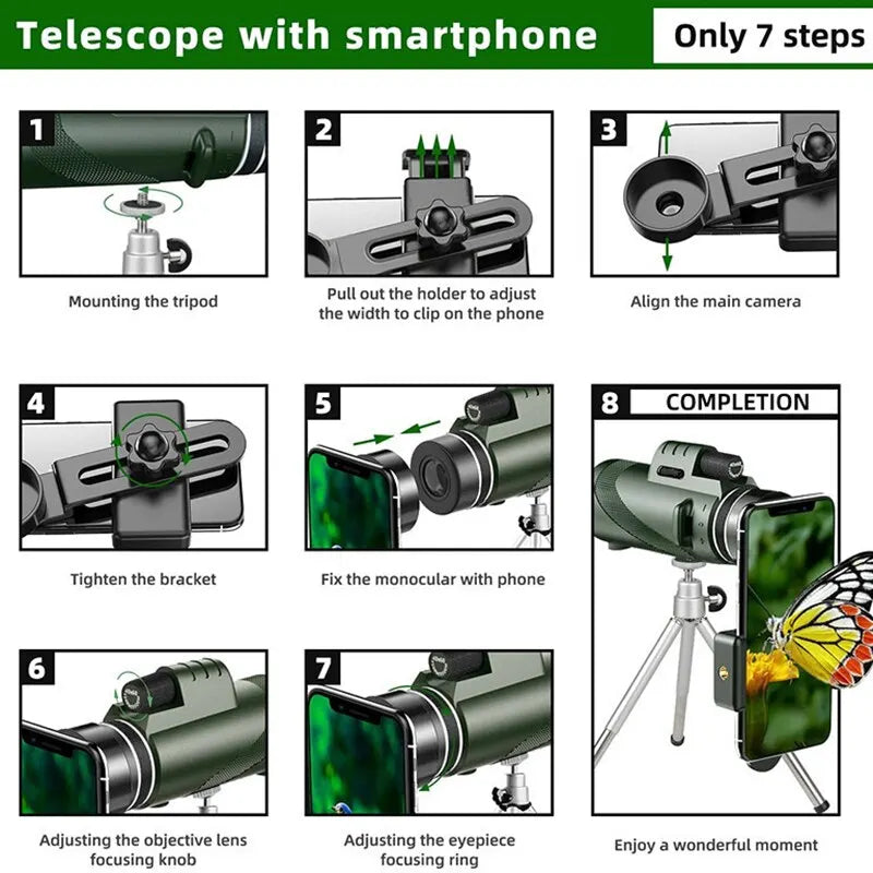 Portable Zoom HD 5000M Telescope Folding Long Distance Mini Powerful Telescope for Hunting Sports