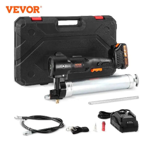 VEVOR 10000 PSI 20 Volt Electric Cordless Grease Gun Kit High Pressure Battery/Carrying Case/Charger