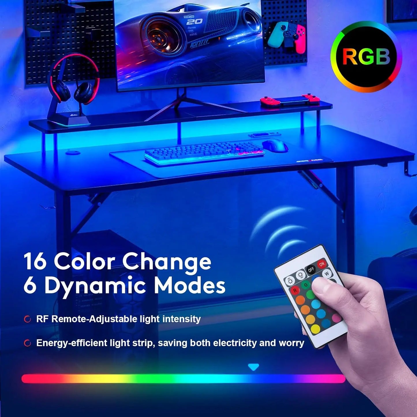 GTRACING GTP210 Gaming Desk, RGB