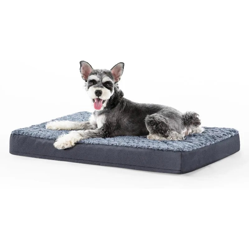 Orthopedic Bed for Extra Large Medium Dogs, Big Egg-Crate Foam Dog Bed w/ Removable Waterproof Cover