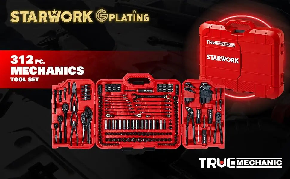 12-Piece Mechanics Tool Set and Socket Set, Professional, SAE/Metric