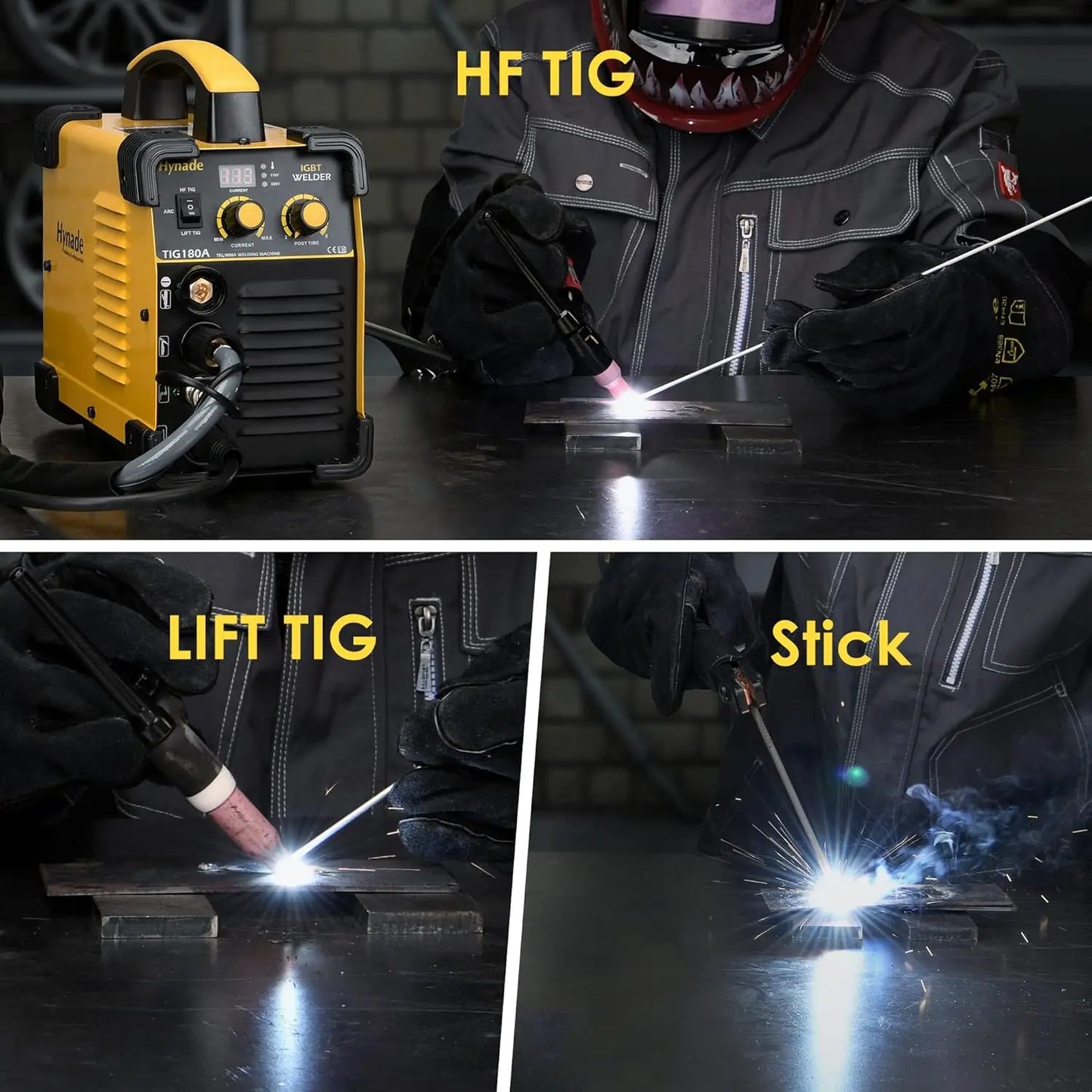 Tig Welder TIG180A Dual Voltage 110V/220V 2 in 1 Tig/Lift Tig Stick MMA Welder Digital IGBT Inverter