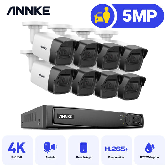 ANNKE 4K Ultra HD POE Video CCTV System Night Vision Audio Record Motion Detection