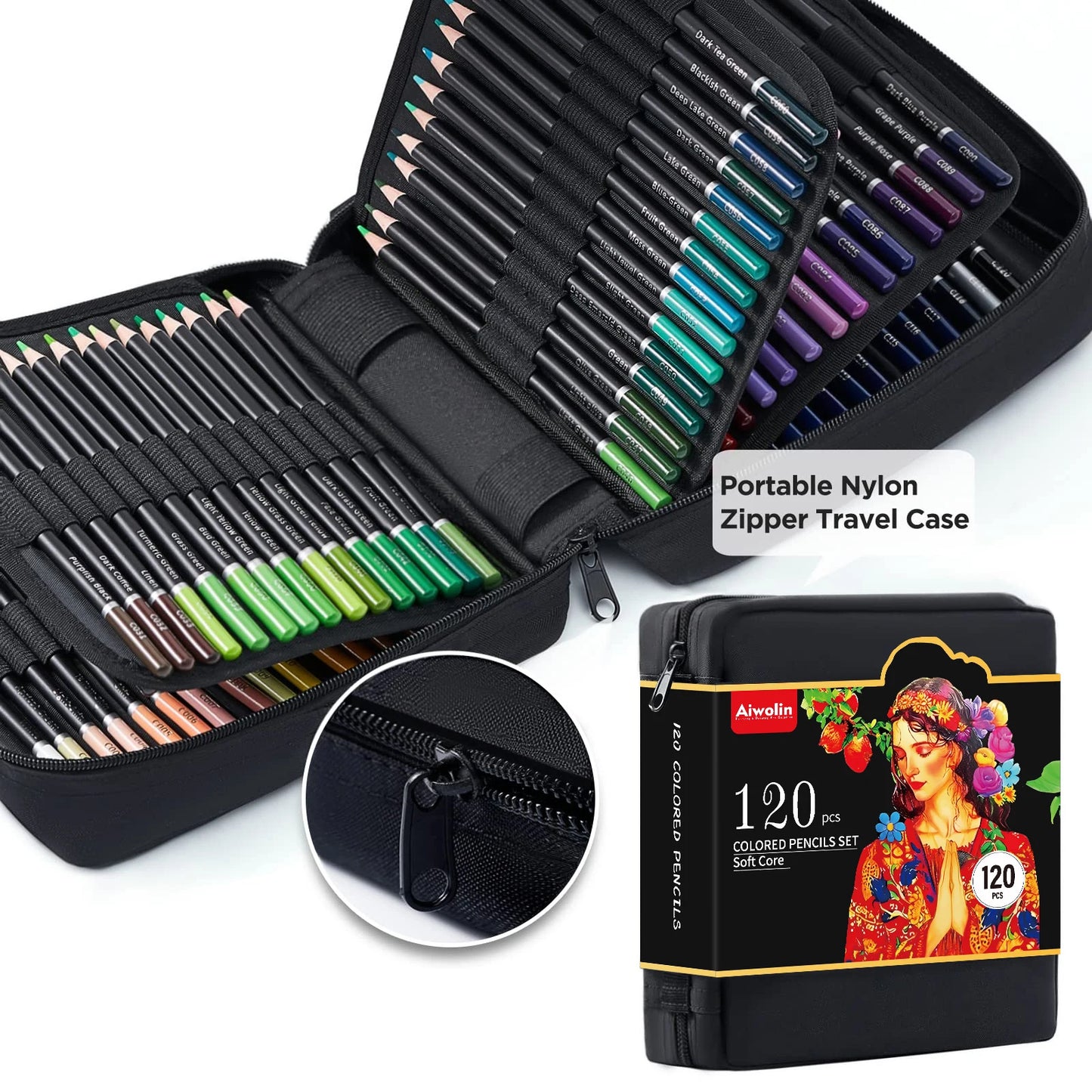 120 Colored Pencils, Professional Vibrant Artists Coloring Pencils Sketching Blending Shading