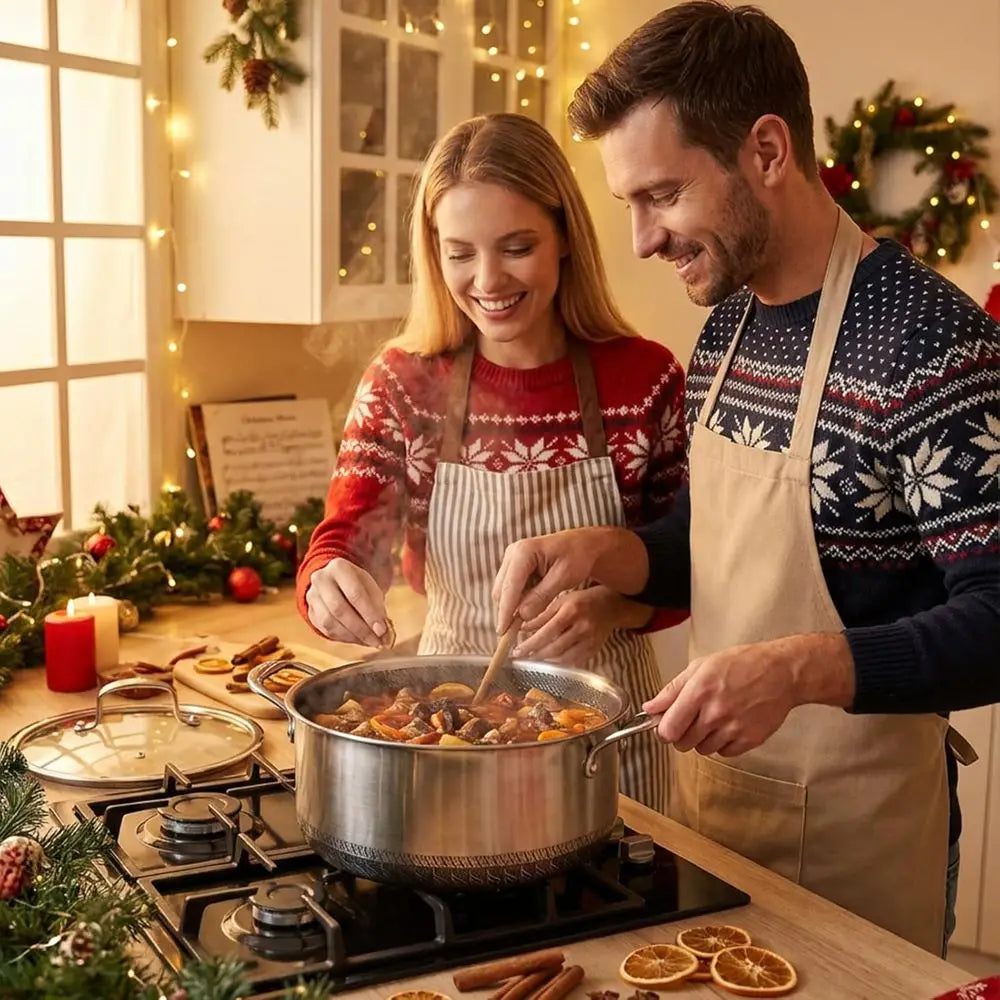 Nonstick 1.5 QT Saucepan & 2 & 5.2 QT Stockpots Set with Glass Lids, Cool Handles, Silicone Trivets, Dishwasher Safe, All Cookto