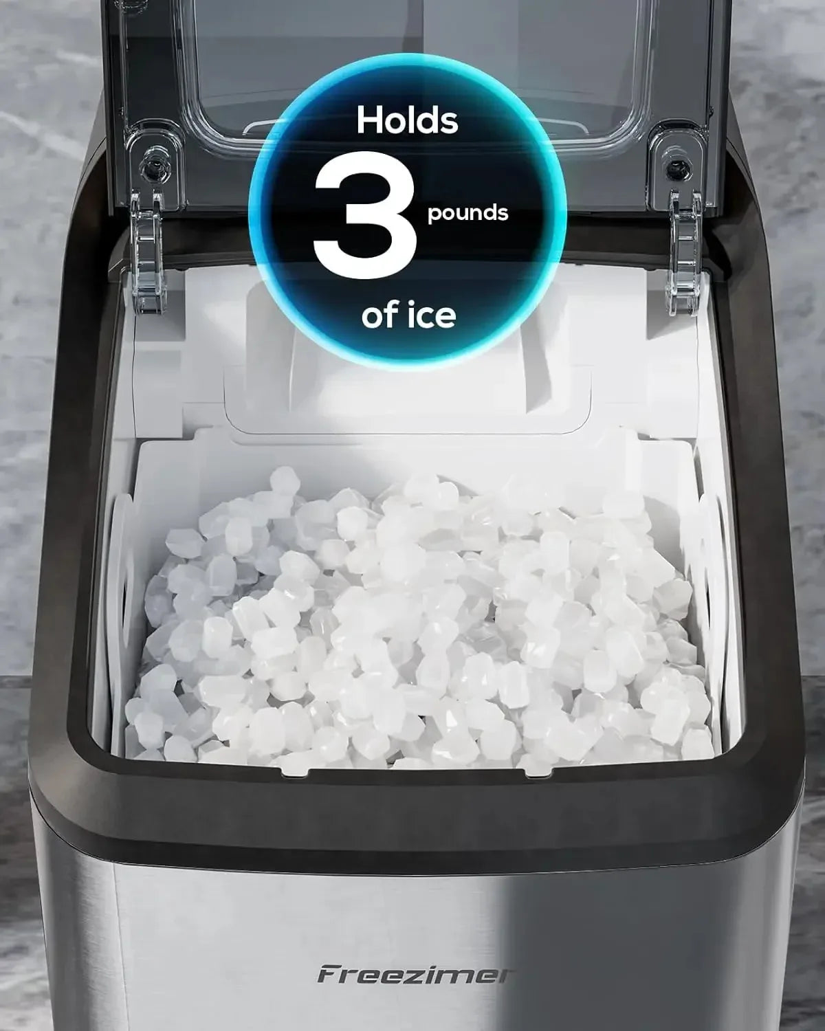 FreezImer Dream Ice X2 | 33lbs Thick Insulation Nugget Ice Maker Countertop Sonic Ice