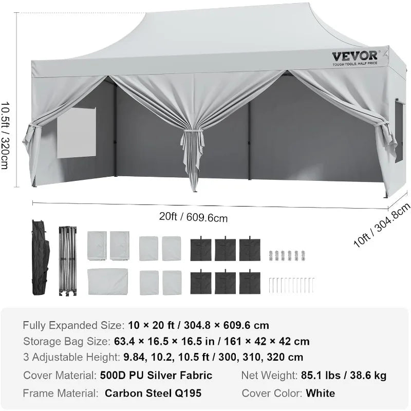 Pop up Canopy with Removable Side wall,Instant Canopies Portable Gazebo & Wheeled Bag