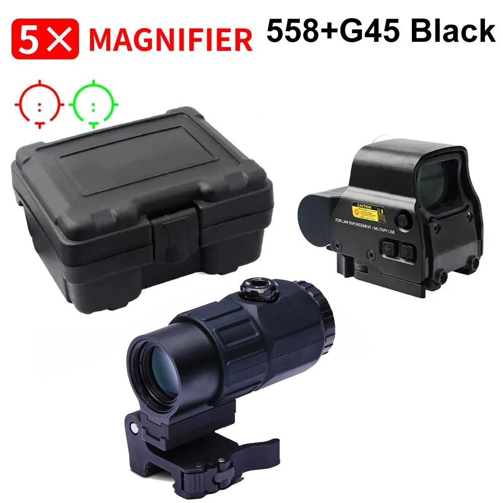 558+G43 Holographic Collimator Sight 558+G33/G45 Red Dot Optic Sight Tactical Hunting Gear W/20mm
