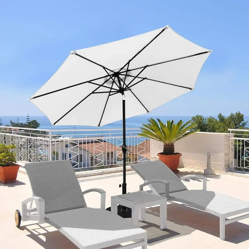 LISM 9FT Patio Umbrella Outdoor Market Table Umbrella w/Push Button Tilt, Crank & 8 Sturdy Ribs