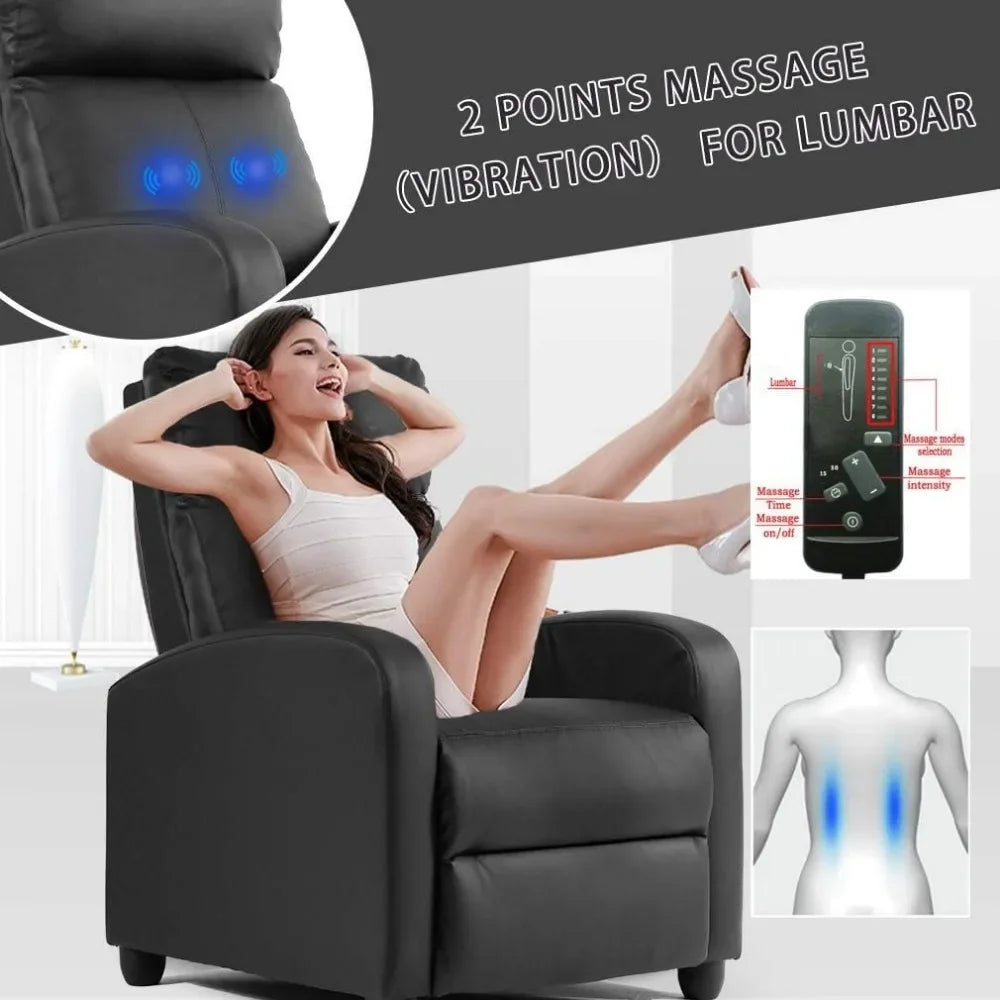 Recliner Chair for Living Room w/Massage Feature