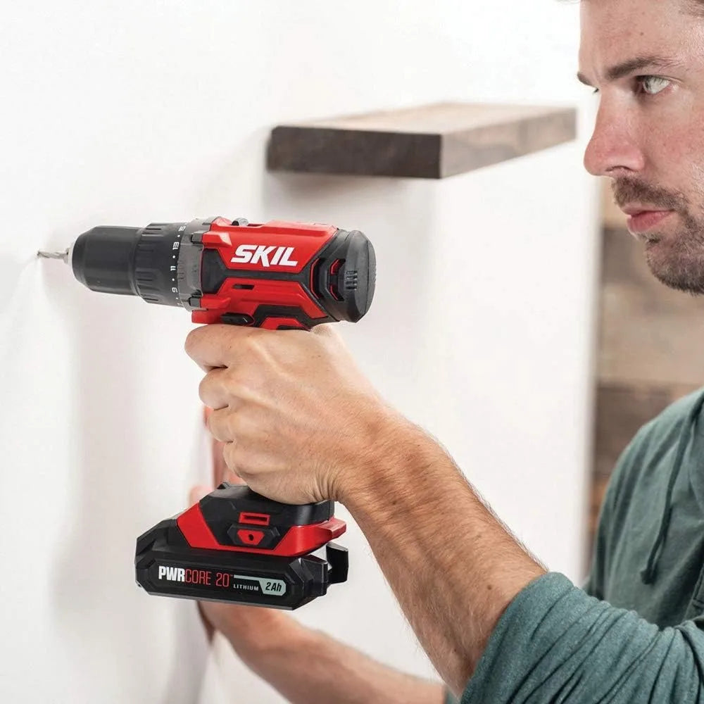 SKIL 20V 4-Tool SET 20V w/Drill, Reciprocating Saw, Circular Saw & Spotlight w/Two 2.0Ah Batteries