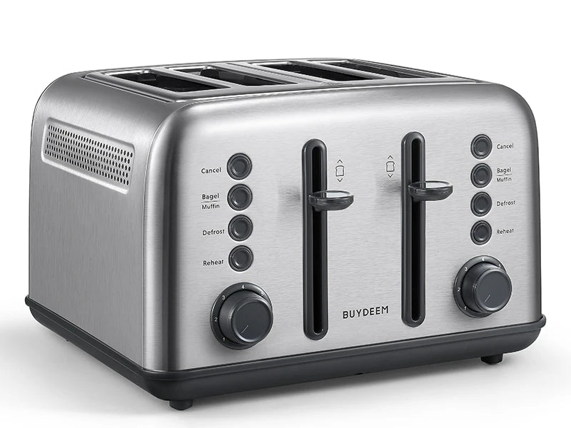 T640 4-Slice Toaster,Extra Wide Slots, Retro Stainless Steel with High Lift Lever, Bagel and Muffin