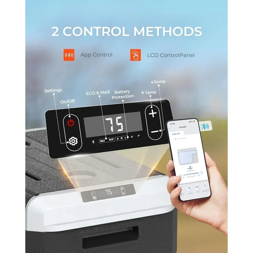 Bestseller12 Volt Refrigerator, 53 QT, Fridge/Freezer 12V/24V DC 100~240V AC, -4℉~68℉, APP Contr