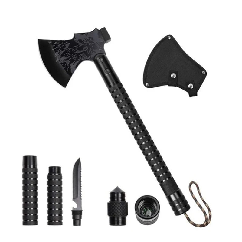 Survival Camping Axe Foldable Tactical Axe Multi Tool Kit Emergency Gear Tomahawk Wild Hatchet AX