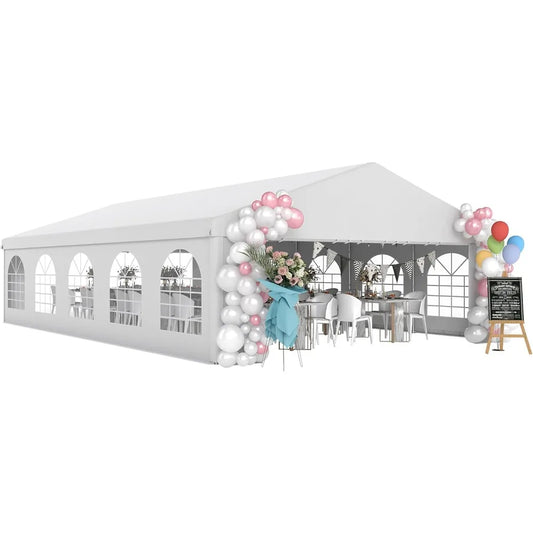 20 x 32 ft OUTSUNNY Heavy Duty Party Tent Outdoor Gazebo Wedding Tent Event Shelter Carport BBQ