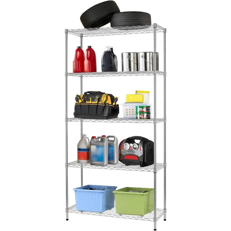 Storage Shelves 2100Lbs Capacity, 6-Shelf on Casters 48" L×18" W×72" H Commercial Wire Shelving Unit