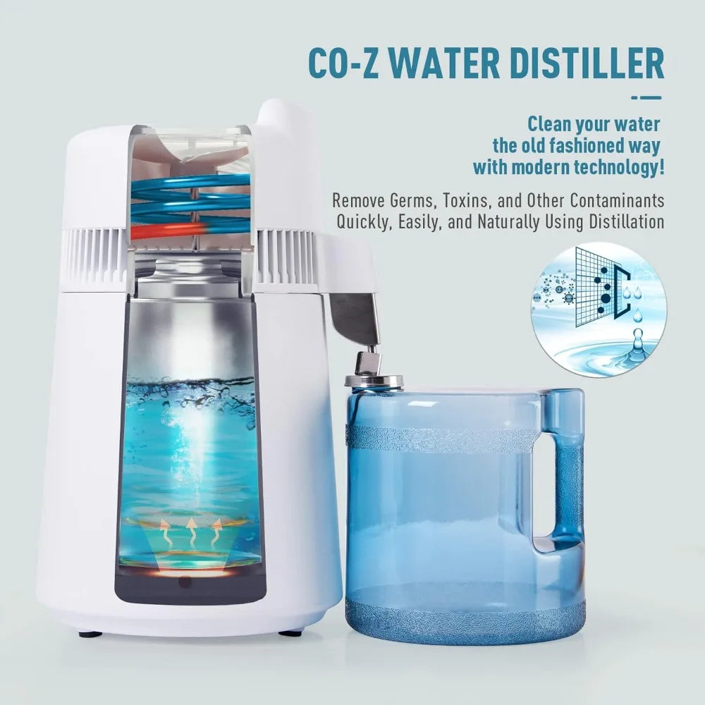 Water Distiller, Larger 1.6 Gal Countertop Home Distillers, Distilled Waters Making Machine,