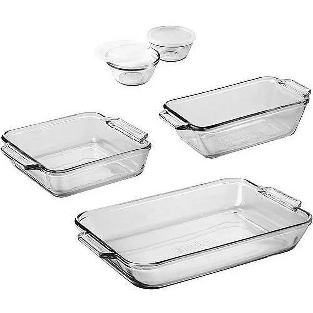 7 Piece Glass Baking Dish Set Oven Safe Bakeware Casserole Dishes Durable Tempered Glass