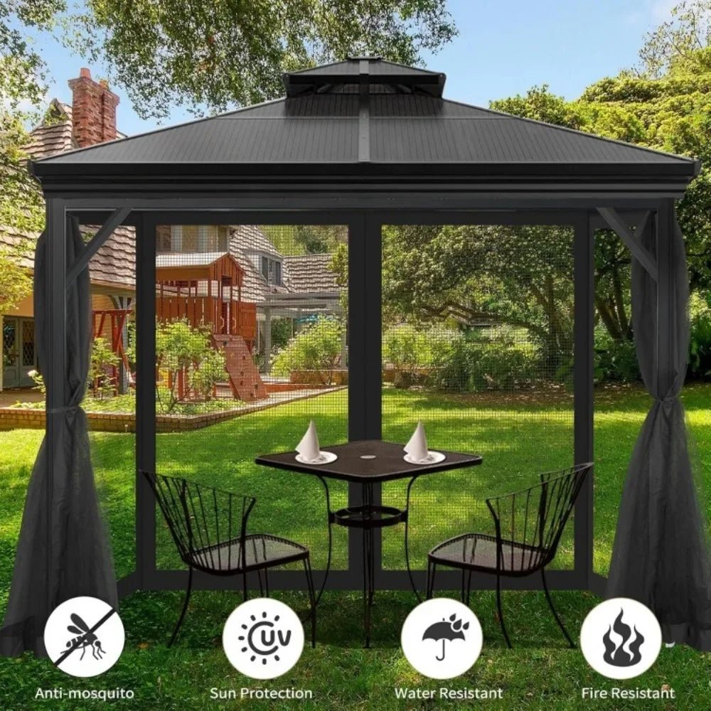 10' x 12' Outdoor Mesh Netting Screen 4-Panel Sidewall/Gazebo Universal Replacement Mosquito Netting