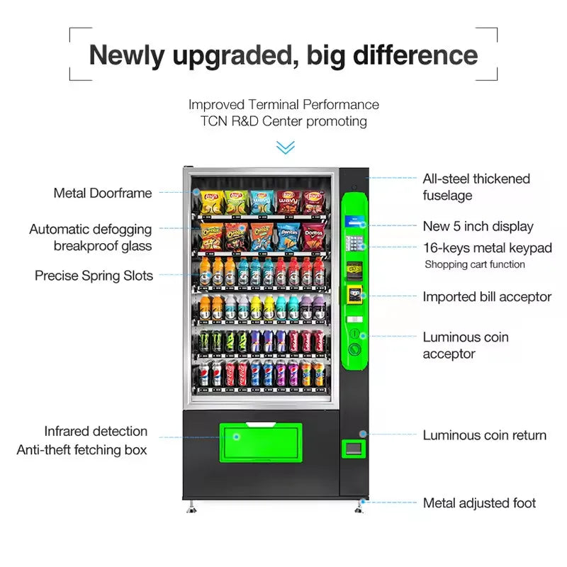 Europe 2024 New Trend Digital Vending Machine for Drinks and Snacks Chips Soda Beer Beverage Vending