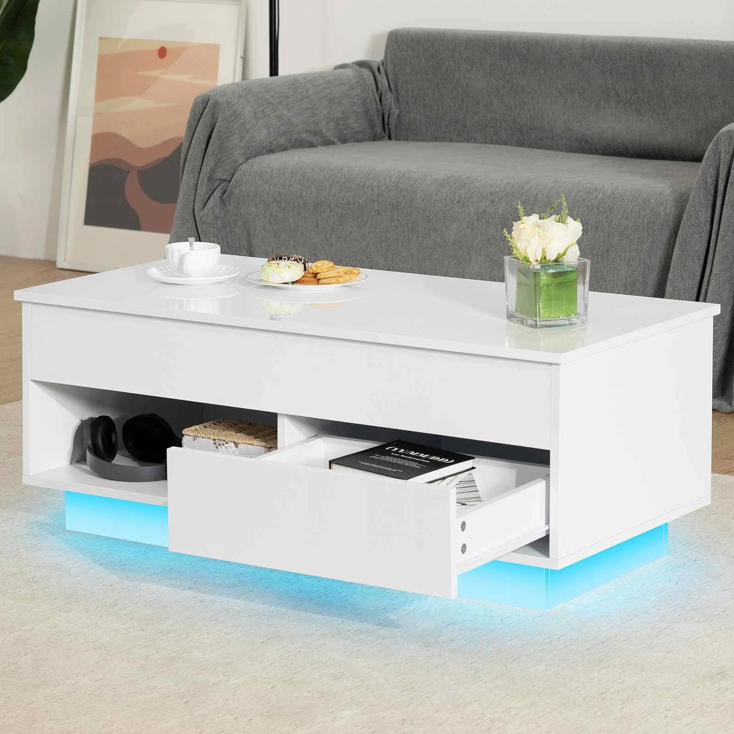 LED Lift Coffee Table The Ultimate Modern Furniture with Height Adjustment and Sleek Design