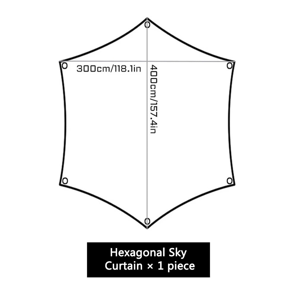 Portable Foldable 300CMx400CM Six Corners Outdoor Waterproof Camping Rain-proof Sunshade