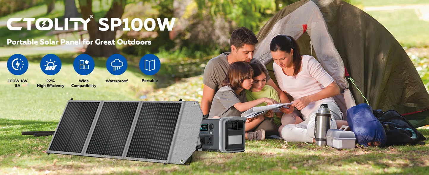 CTOLITY AP400 500W Portable Power Station 345.6Wh LiFePo4 Battery 100W 200W Solar Panel