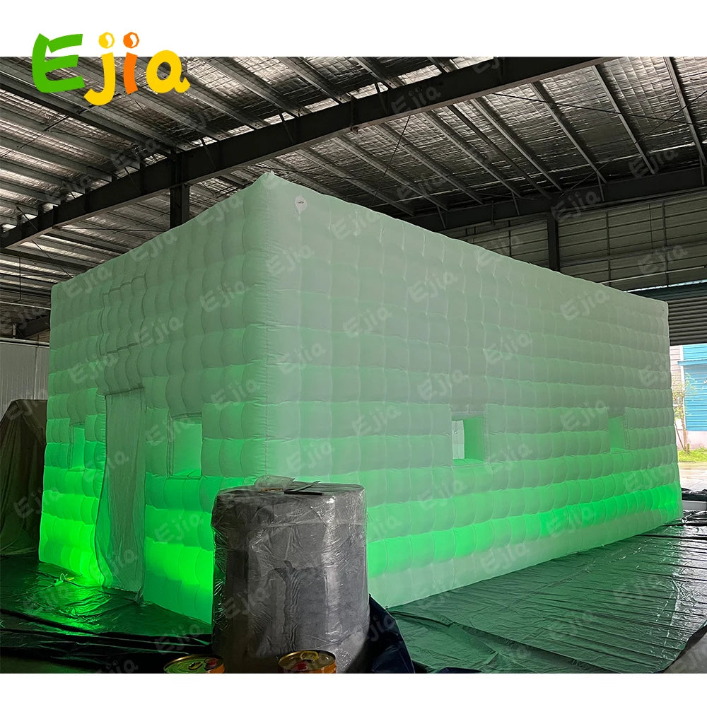 Inflatable Nightclub Cube Tent Disco Light Nightclub Tent with LED Colour Lighting Suitable W/Blower