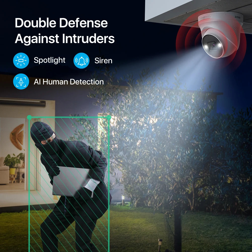 ZOSI 8CH 4K PoE Video Surveillance Camera System AI Face Detection 5MP 8MP Full Color Night Vision