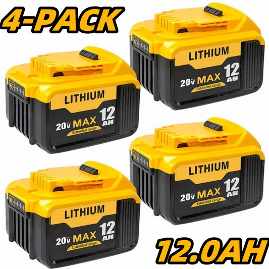 1/2/4PACK 20V 12Ah Replacement For Dewalt 20V Max Tools (DCB201, DCB200, DCB204, DCB206, DCB203)