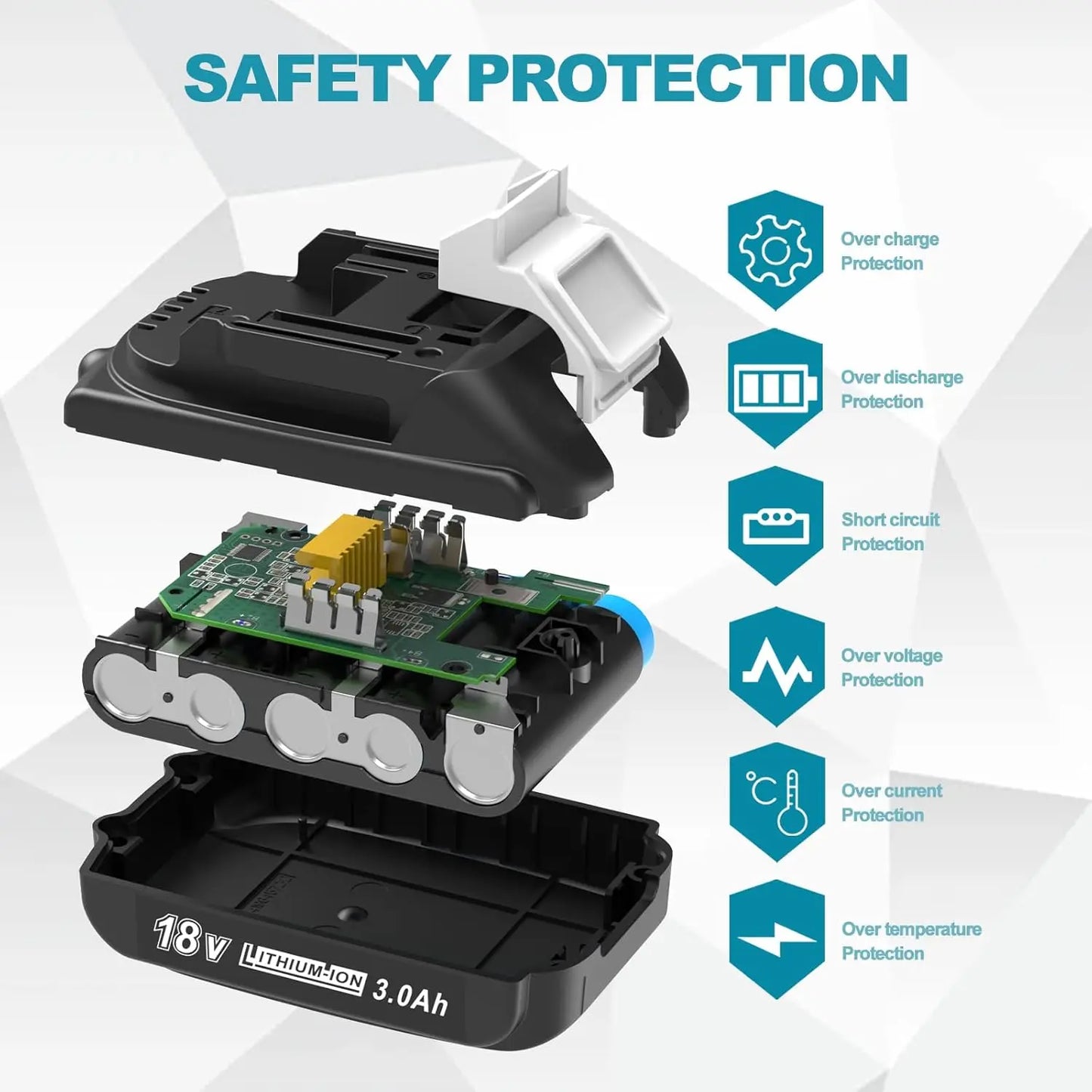 VANON 1/2/4Pcs 3.0Ah BL1830-Makita 18V BL1815 BL1850 BL1860 BL1890+DC18RC 14.4-18V 3A Charger