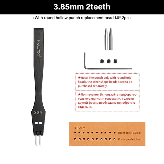 WUTA 3G Leather Punches Head Pricking Iron Removable Diamond Olive Round Hole French Style