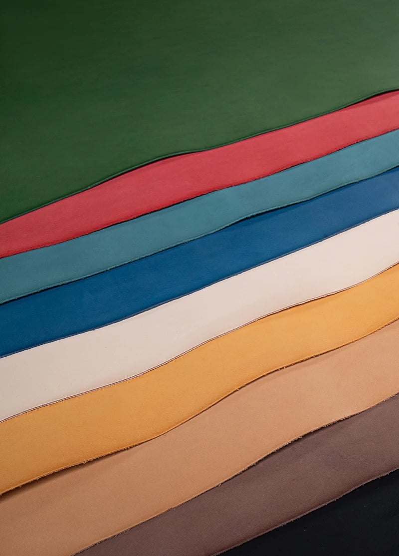 WUTA Full Grain Drum Dyed Vegetable Tanned Cowhide Skin Pre-cut Vachetta Leather Genuine Leather