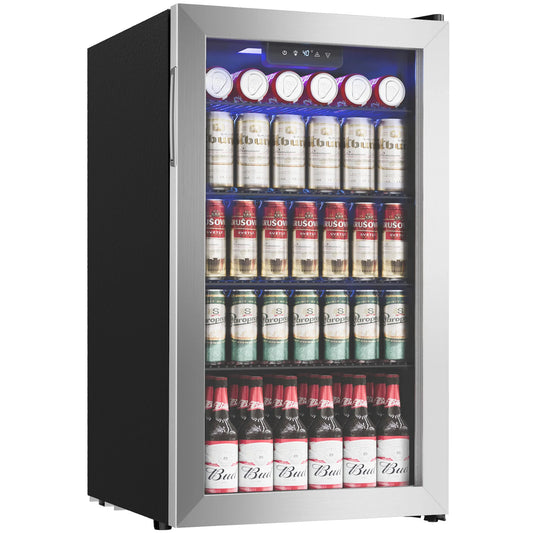 Beverage Refrigerator/Cooler,130 Cans Mini Fridge,3.1Cu.Ft Capacity,LED Temperature Control
